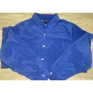 Susan Graver  2X  Womens Button Down Long Sleeve Blue Workwear FREE SHIPPING
